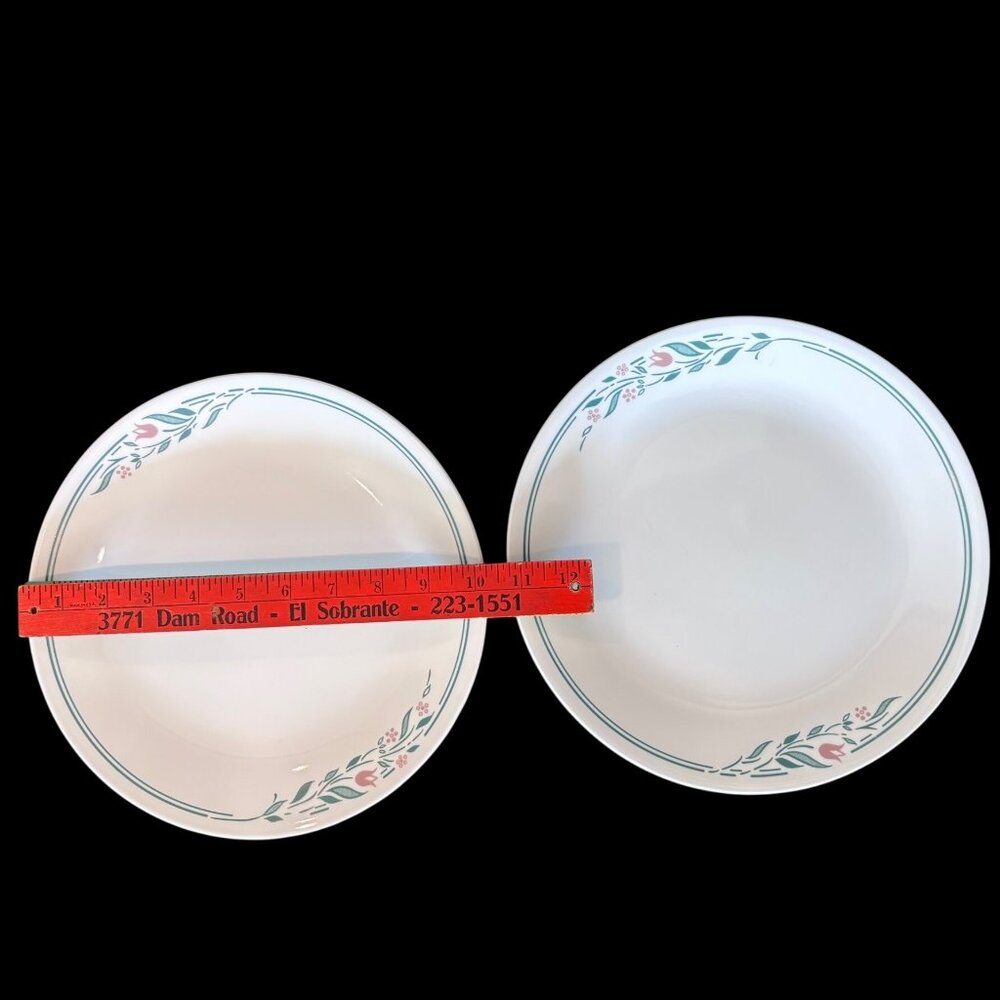 Vtg‎ Corelle Rosemary Rosemarie Dinner Plate Plates Set 2 10.25" Excellent USA